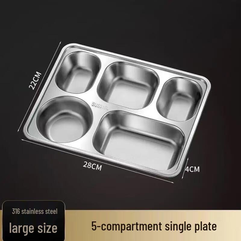 316 Stainless Steel Divided Lunch Plate