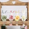 Easter Rabbit Figurine Ornament Colorful Rabbit Doll Hanging Decoration for Living Room Bedroom Window Balconies Garden