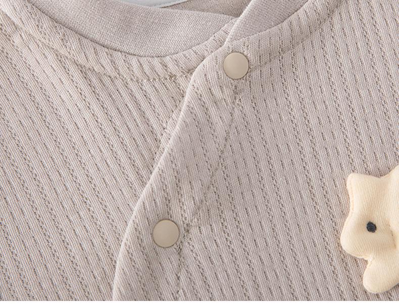 Newborn High-Waist Belly Protection Cotton Two-Piece Set for Boys and Girls - Autumn Home Wear Top and Bottoms