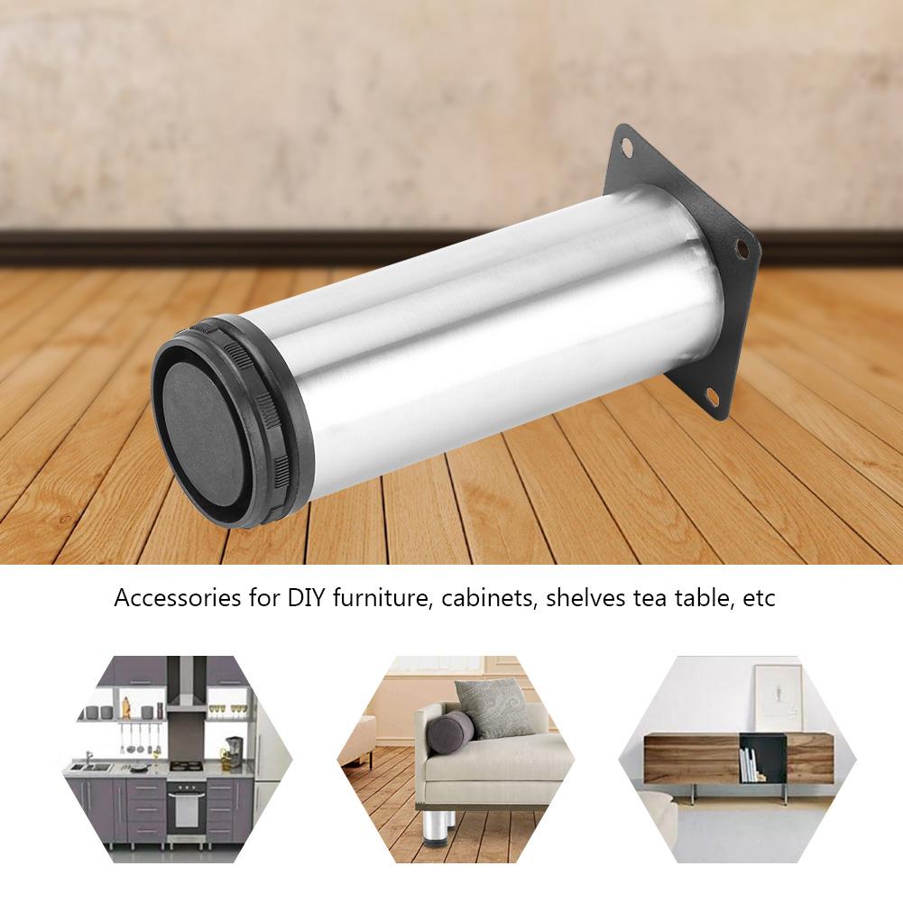 Stainless Steel Adjustable Home Kitchen Cabinets Table Shelf Feet Round Furniture Leg 50*150mm
