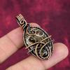 Turritella Agate Gemstone Pendant Copper Wire Wrapped Jewelry Handmade Pendant