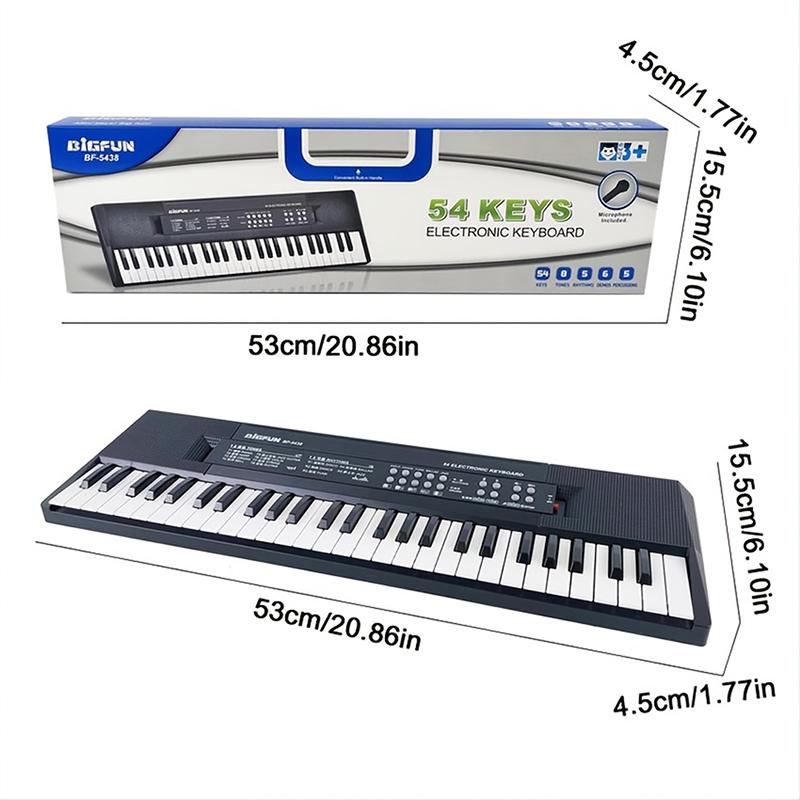 54 Keys Electric Piano Keyboard, With Microphone, Digital Music Teaching & Learning Toys For Kids, Musical Instrument Gifts For