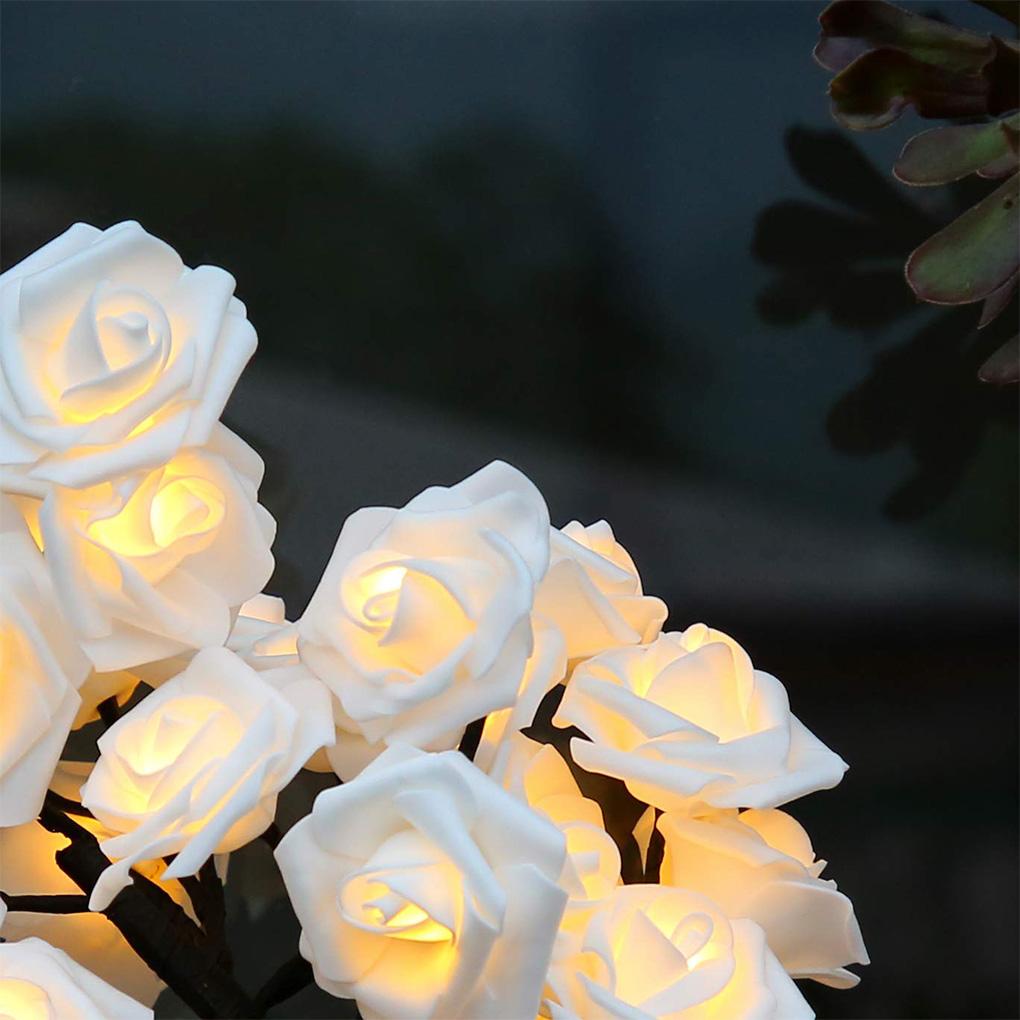 LED Rose Tree Nightlight Battery Operated Touch Control Table Light Holiday Birthday Nightstand Bedside Lamp Party Decor