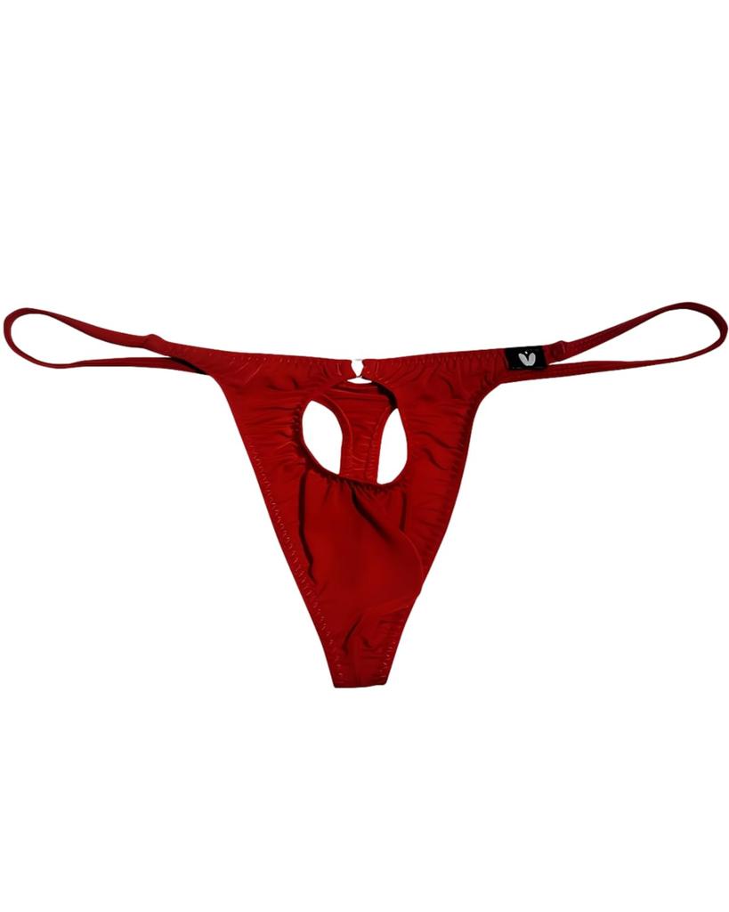 Heureux La Joie Lingerie with Open Sexy Underwear Men's T-Back Front, (JP, Alphabet, XL, Red)