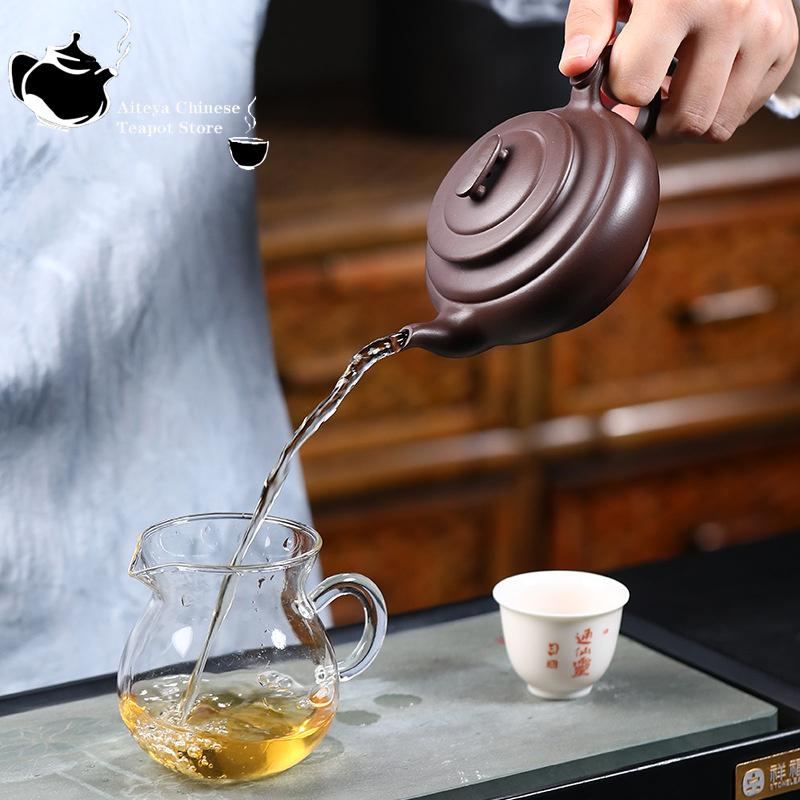 Purple Clay Pot Yixing Handmade Teapot Original Mine Baimu Purple Clay Shangxinqiao Kungfu Tea Set Gift Chinese Teapot 230ml