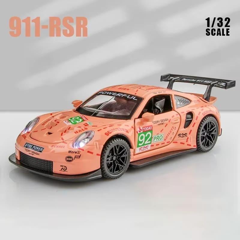 Full Scale 1:32 Porsche 911 GT3 RSR Racing Alloy Car Model Simulation Car Sound and Light Ornaments Collection Gift Toy Die-cast Model Boy Gift