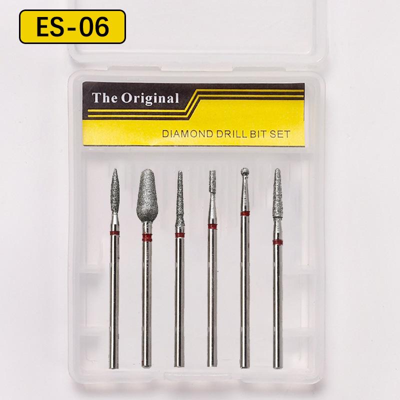 High-Quality Cuticle Remover: 6-Piece Russian Style Manicure Diamond Grinding Head Set