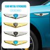 New Wing Shape Zinc Alloy Stickers Car Metal Chromed Emblem Stickers For Porsche Cayenne Panamera Macan Boxster Cayman 718 911 VT6