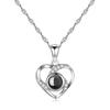 Love Heart Projection Necklace 100 Languages I Love You Pendant Jewelry for Girlfriend Couple Romantic Fashion Accessories Gifts