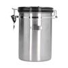 Stainless Steel Coffee Canisters with Calendar Wheel Exhaustable Coffee Jar for Home Coffee Shop1.8L Silver Color