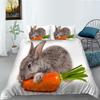 Cute Rabbit Digital Printed Quilt Cover Pillowcase Two or Three Piece Set Polyester Available