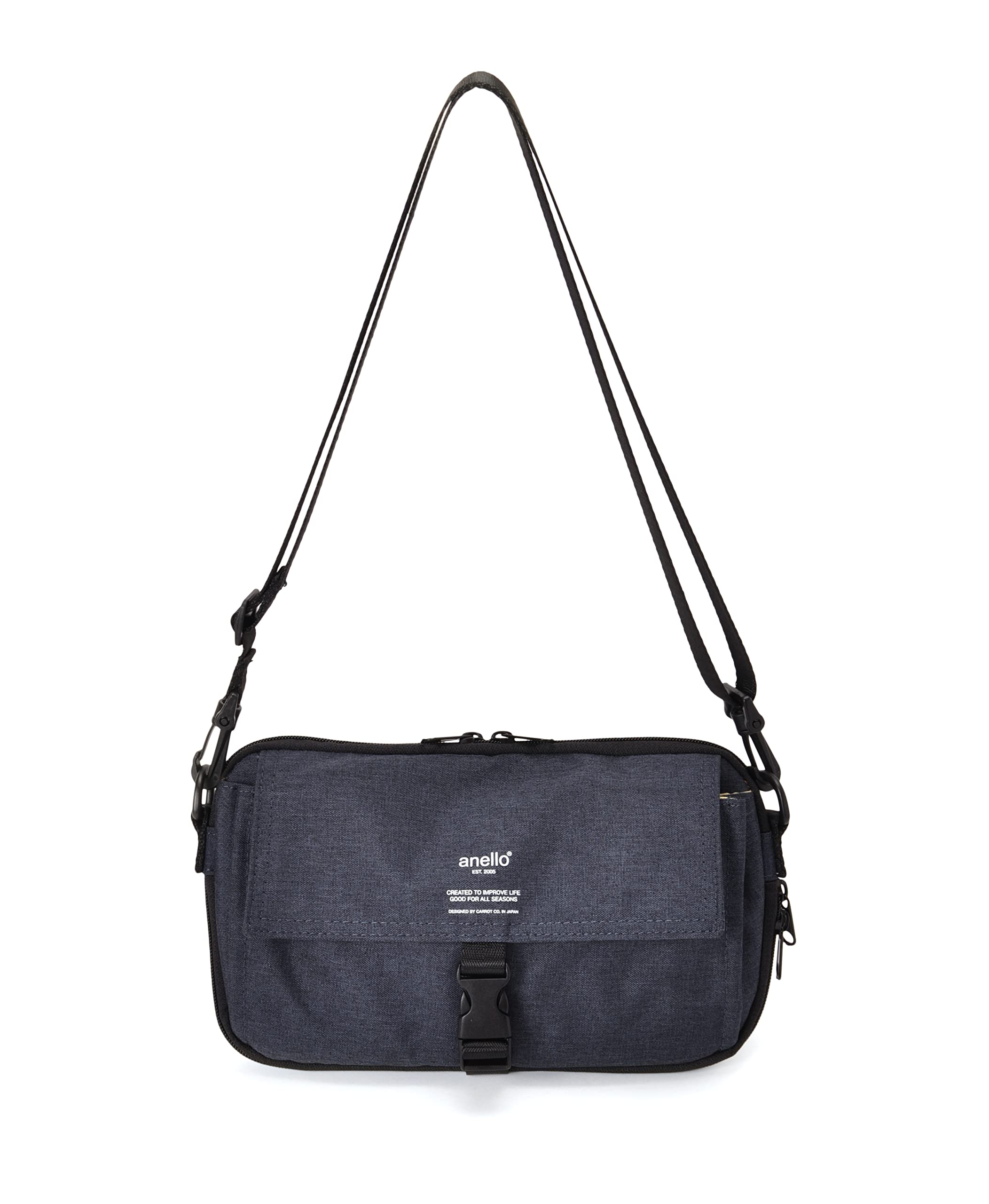 

Mini shoulder bag with expandable wallet pocket and multiple storage THE DAY Navy [Anello] AT-H1152