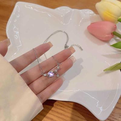 Moonstone Planet Necklace Women's Fashion Light Luxury Niche Premium Design Moonstone Pendant Necklace