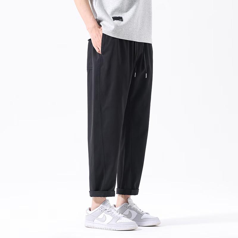 Dingfengbaoluo Men's Pure Cotton Casual Straight-Leg Pants FY05