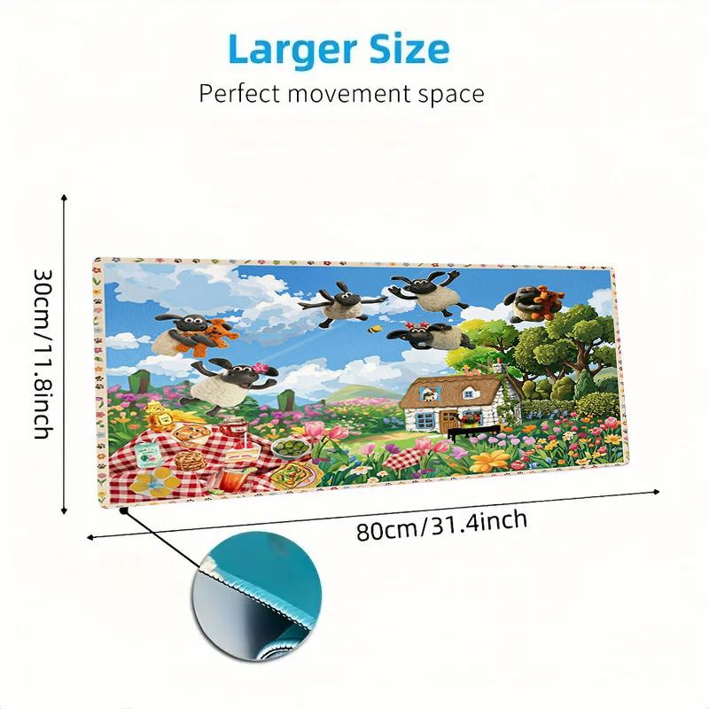 Shaun the Sheep Color Mouse Pad Large Gaming Table Cushion Non-slip Laptop Tablet Big Mousepad XXL Mat Mini PC Playmat With Lock edge