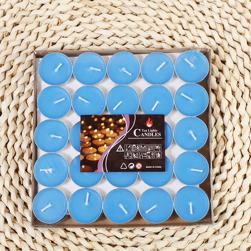 Aluminum Shell Round Tealight Valentine's Day Proposal Picture Hotel Tea-making Fire-free Paint Small Candle