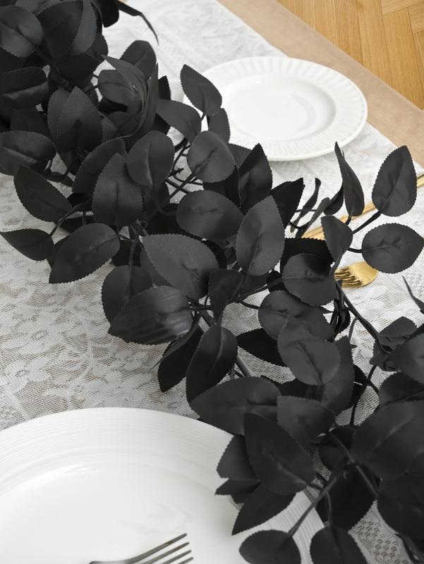 

Artificial Plants Leaves Vine Rattan Halloween Christmas Wedding Home Decor Outdoor Garden Courtyard Stair Railing DIY Accessory 1 pc чёрный