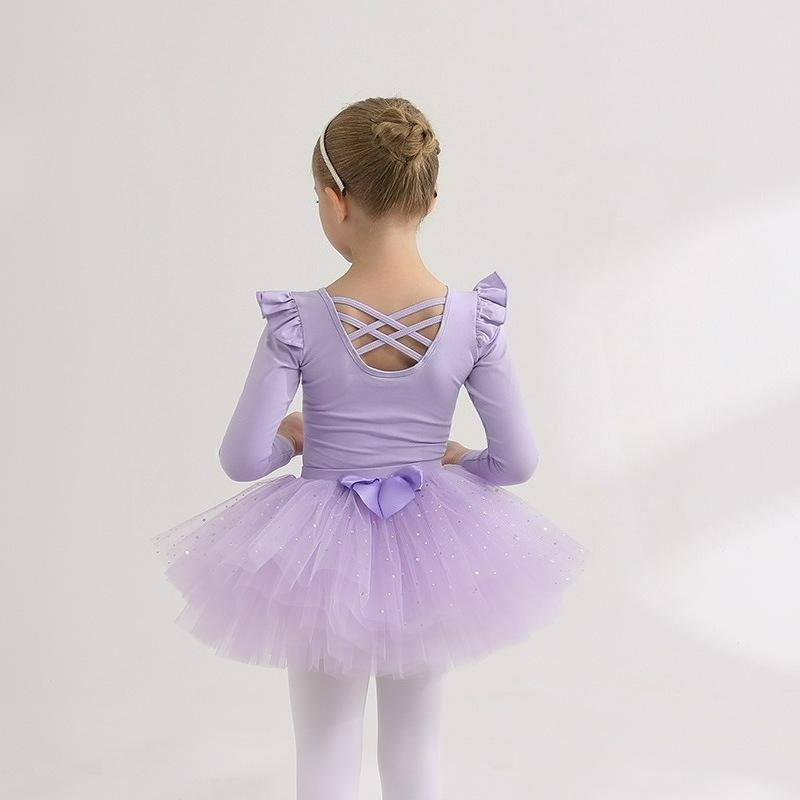 Children's Dance Clothes, Pure Cotton, Purple, Summer Sleeveless, Girls' Practice Clothes, Little Girls' Dance Clothes, Children's Tutu