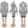 H208 European Spring/Autumn Women's Long Sleeve Irregular Print Dress