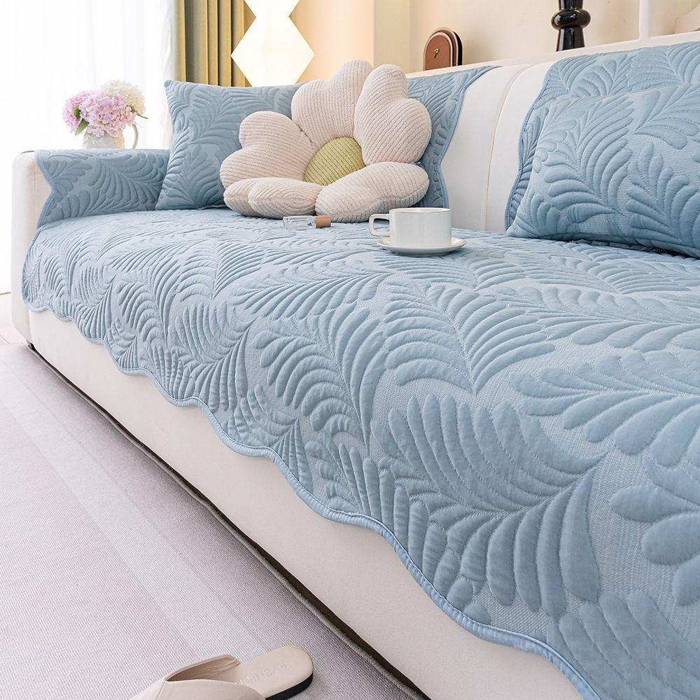 

Ice Silk Sofa Cushion Summer Cool Feeling Non-Slip Living Room Solid Color Jacquard Anti-Grip Breathable Sofa Cover 70x70cm 1pcs