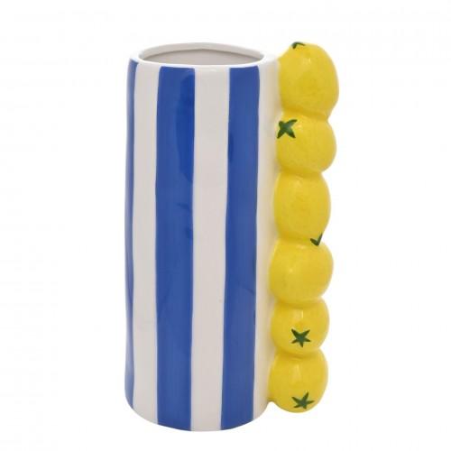 Hestia Sitronvase Med Blå Striper