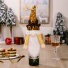 Whimsical Red Yellow And Black Sequin Hat Wine Bottle Ensembles With Antlers For Festive Christmas Decor