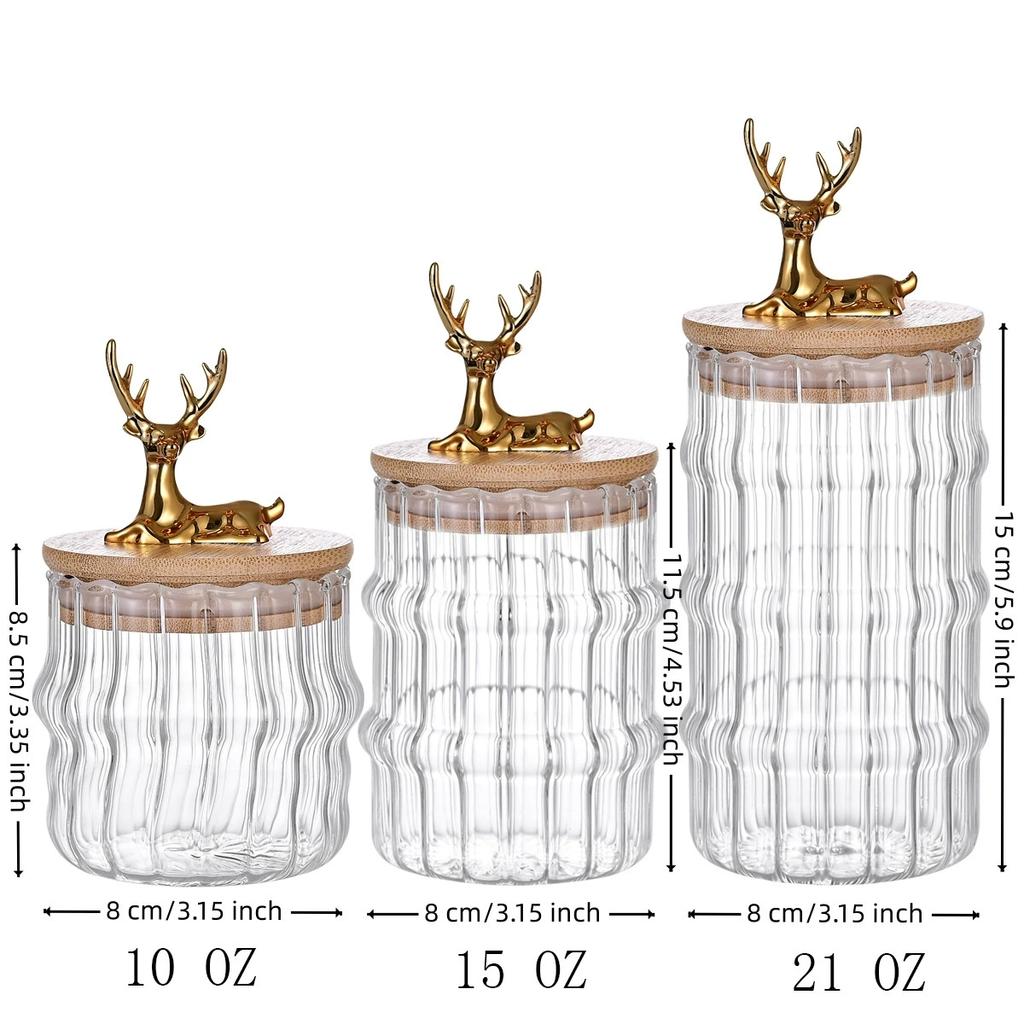 Glass Food Jar with Sealed Bamboo Lid Kitchen Pantry Grains Cookie Coffee Tea Candy Snack Storage Bottle Jars Kitchen Canister