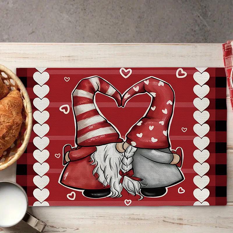 2024 Fete de masă din in de Crăciun - Decor de sărbători festive, izolate, design imprimat