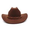 Vintage Black Western Cowboy Hats For Men 2023 Autumn Winter Curved Brim Cowgirl Jazz Hats Cloche Sombrero Hombre Caps