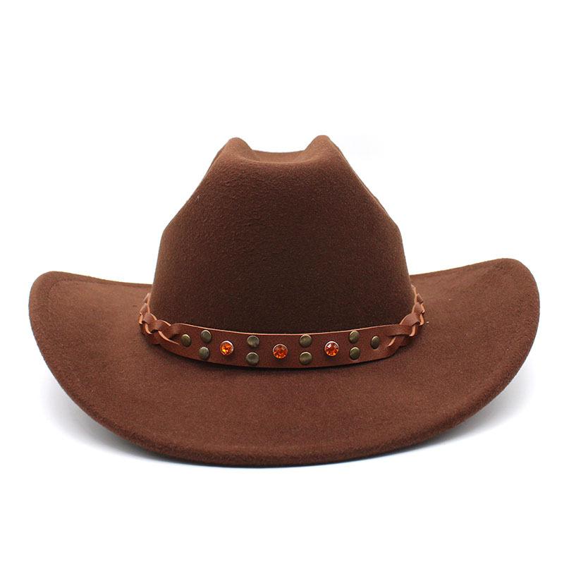 Vintage Black Western Cowboy Hats For Men 2023 Autumn Winter Curved Brim Cowgirl Jazz Hats Cloche Sombrero Hombre Caps