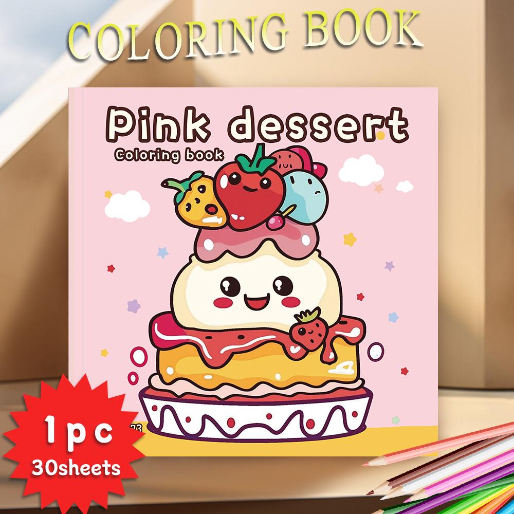 

1 шт., Милая раскраска «Торты» - 30 разных узоров, 100 г/м² 8,3x 8,3, Подходит для снятия тревоги, Подарок для друзей