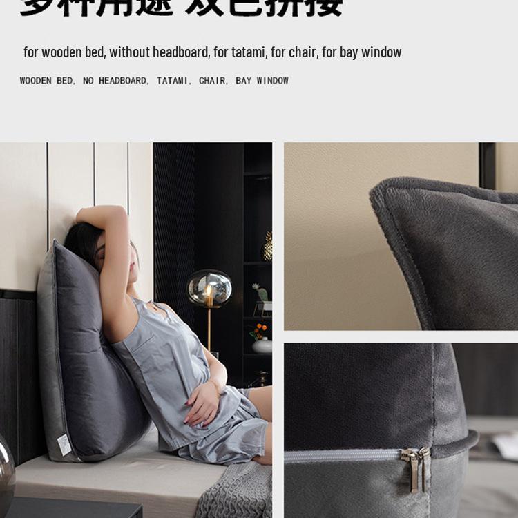 Coussin de Dossier de Lit Doux Triangulaire - Amovible & Lavable