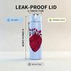 1PC Human Heart Floral Print 750ml Color Plastic Sports Water Bottle Leakproof Flip Straw Lid Suitable for Sports Office Home Use
