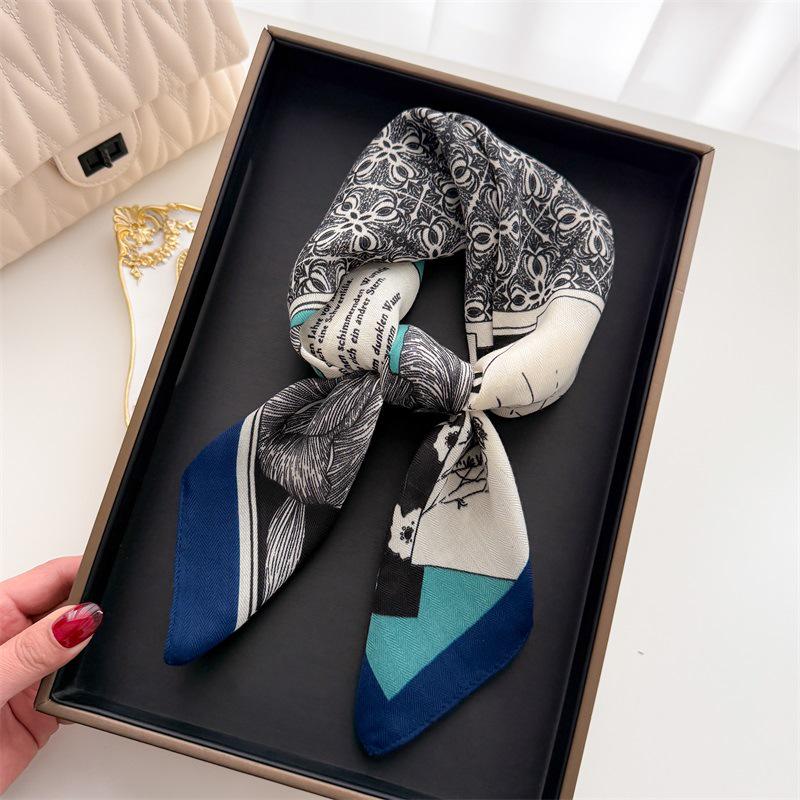 Eșarfă elegantă de mătase 2025: Design japonez și coreean, Stil subțire de vară, Protecție pentru gât