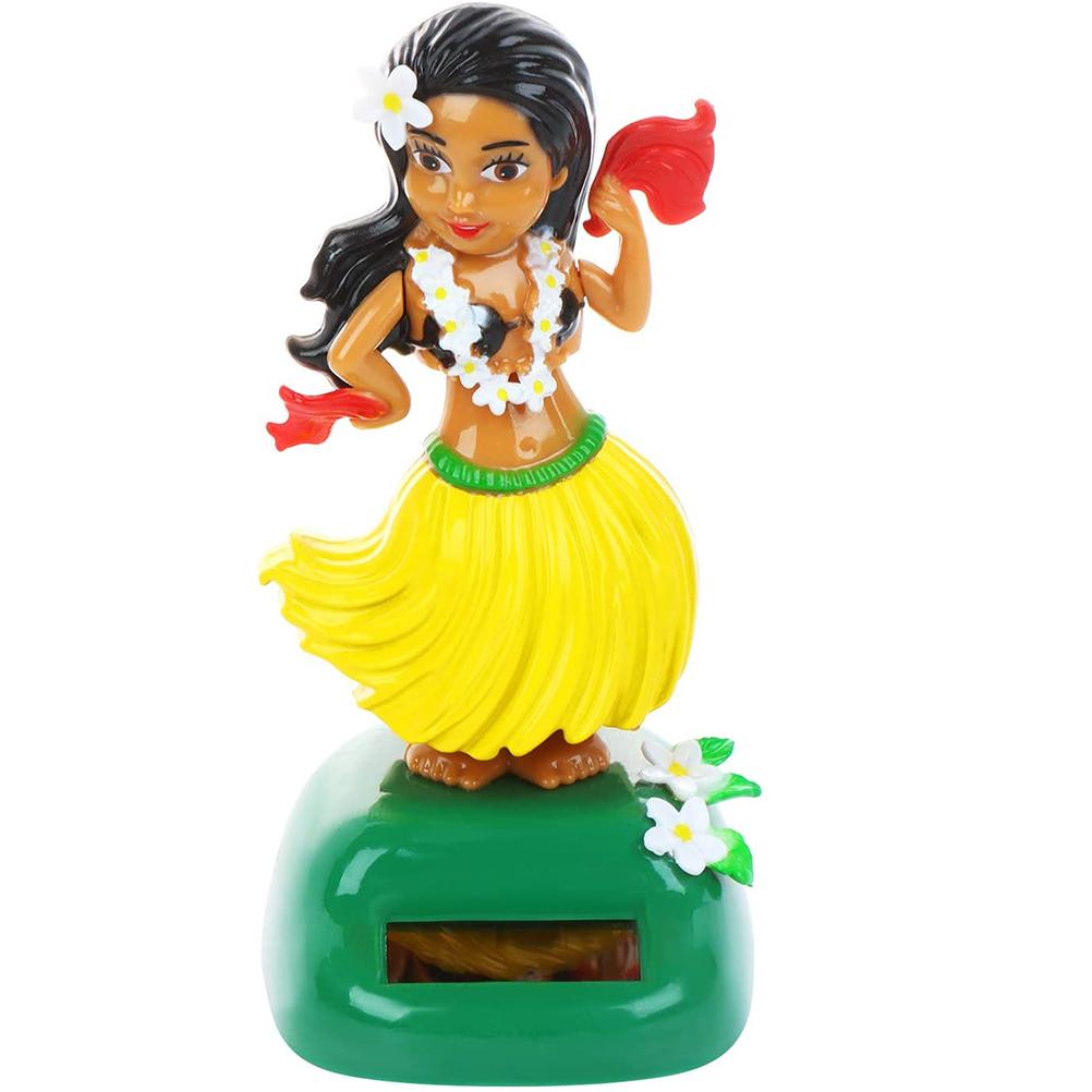 Solar Hawaiian Dance Figure Car Dashboard Toy Lovely With Solar Panel Shaking Head Doll Dancing Figure Toy For Bedroom Family
