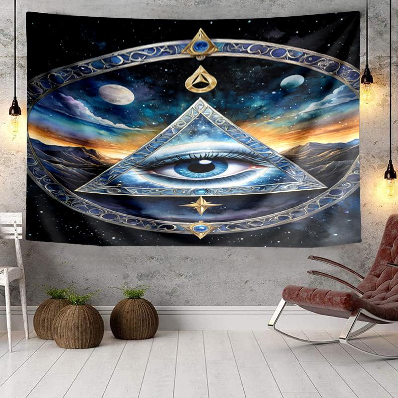 Eye Of Providence In Space Tapestry Room Decoration Wall Hanging for Living Room Bedroom, Dormitory, Birthday and Christmas Gifts