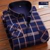 Autunno Inverno 2026 Camicie Casual a Quadri da Uomo Camicie Base Calde per Ufficio Maglie a Manica Lunga in Pile per Uomo Top