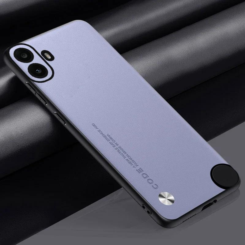Obyčejné PU kožené pouzdro na telefon pro nic CMF Phone 1 CMFPhone1 Matný silikonový nárazník nárazuvzdorný zadní kryt For Nothing Phone 2A 1