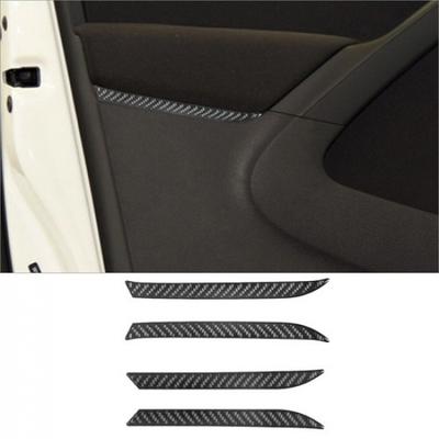 4Pcs For Volkswagen Tiguan Carbon Fiber Interior Door Panel Cover Trim Strip
