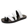 Fashion Outdoor Beach Shoes Men Flip Flops Fashion Breathable Summer Light Genuine Leather Casual Shoes Slides Black Sandal Men