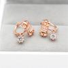 Exquisite Russian 585 Purple Gold Smart Zircon Earrings Fashionable Rose Gold Plated Niche Ins Bow Earrings
