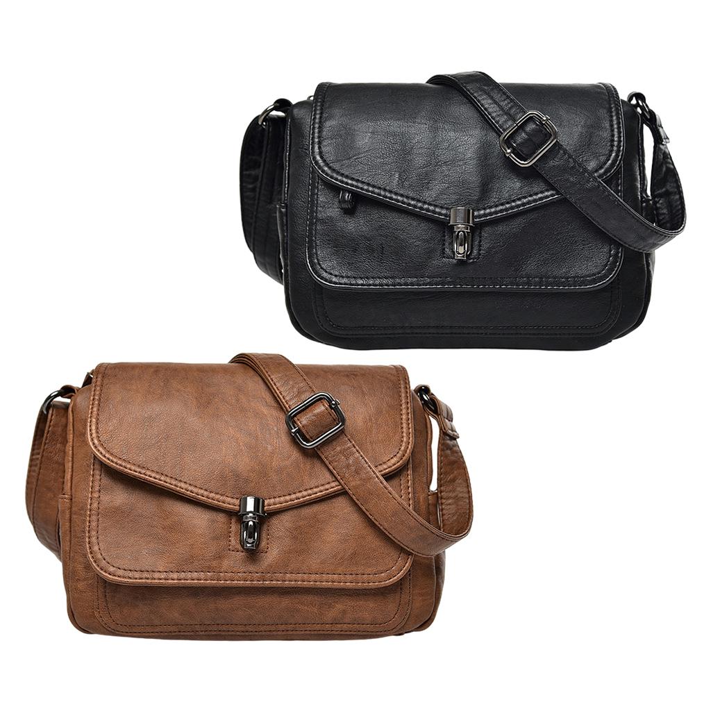 Vintage Style Soft PU Leather Single Strap Shoulder Bag Crossbody Bags