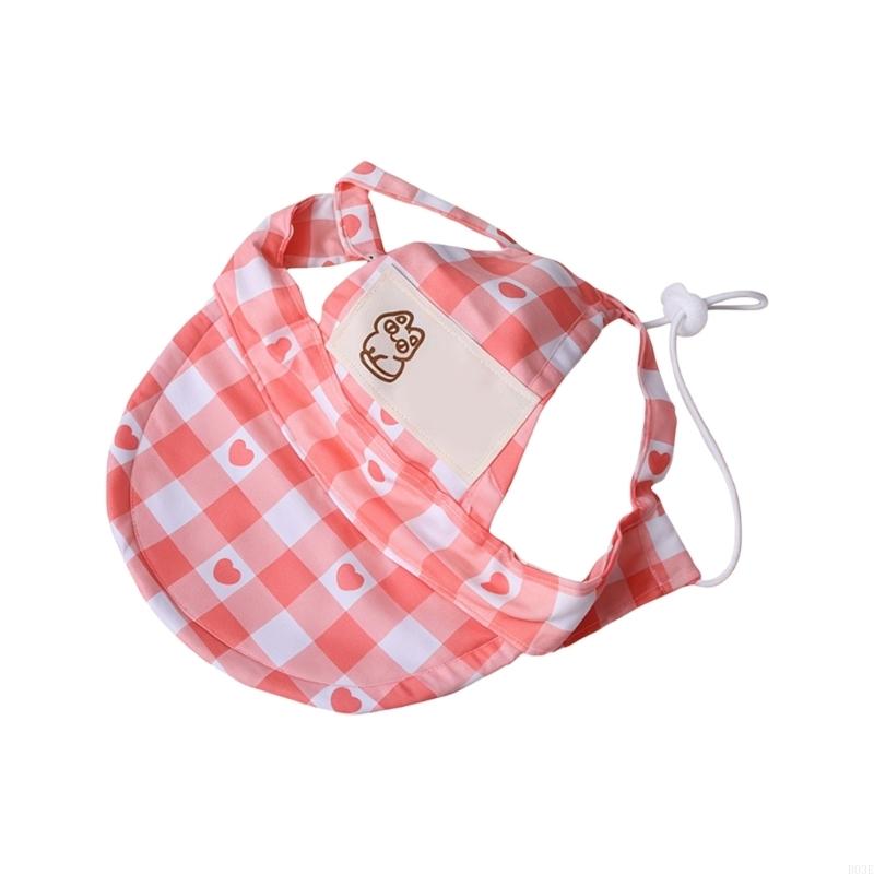 Pet Sun Protective Hat For Dog And Cats Adjustable Breathable Fabric Baseball Cap With Ear Holes For Outdoor Activity B03E
