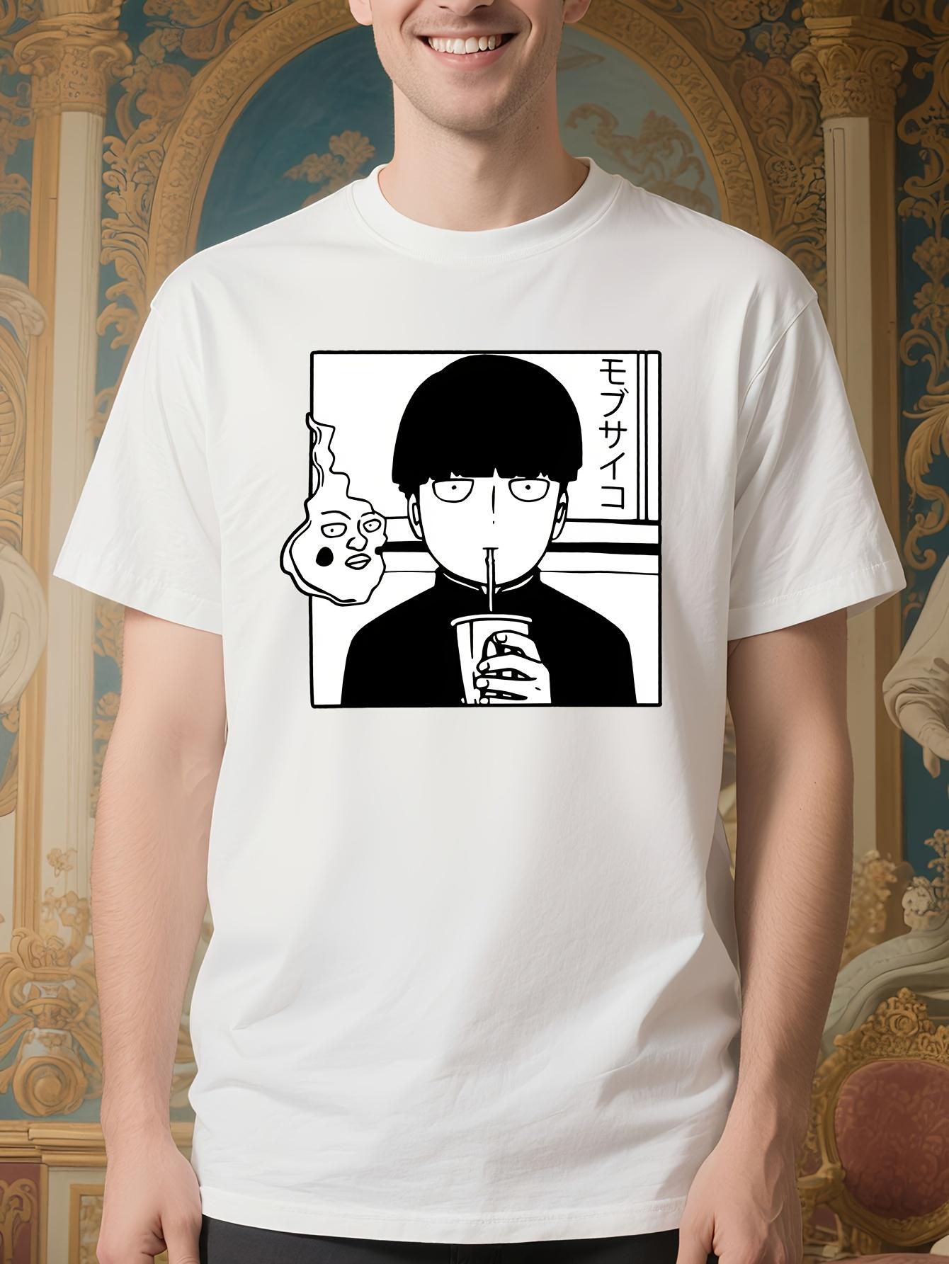 Anime Graphic Tshirt - Mob Psycho Manga Tee with Shigeo K... M