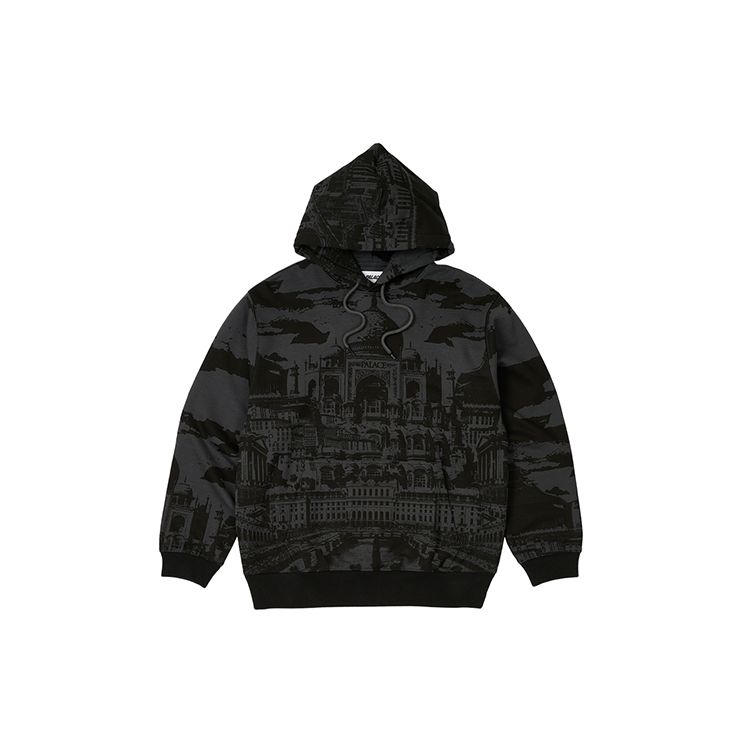 Palace Mega Palace Hood Black Unisex Tops P25CS033