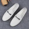 Fashion Men's Genuine Leather Loafers Handmade Men Driving Shoes Simple Moccasins Casual Male Business Shoes Leisure Walk Slip On Flats