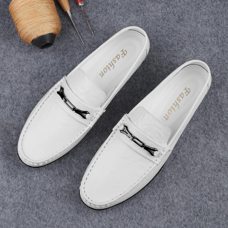Fashion Men's Genuine Leather Loafers Handmade Men Driving Shoes Simple Moccasins Casual Male Business Shoes Leisure Walk Slip On Flats