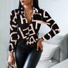 Blouses Woman Casual Office Print Shirts Autumn Fashion Button Long Sleeve White Shirt Elegant Patchwork Slim Tops Women