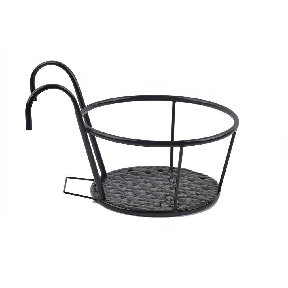 Iron Art Hanging Baskets Flower Pot Balcony Plant Round Racks Railing Fence Outdoor Window Bonsai Home Garden Decoration