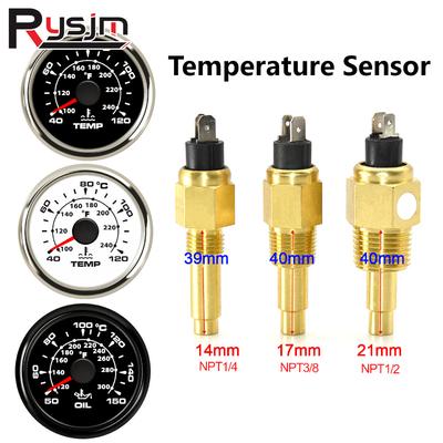 HD 52mm Water Temperature Gauge 40-120 Degree Oil Temp Gauge Meter Indicator 50~150 Degree Temperature Sensor 14mm 17mm